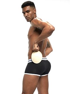 Хлопковые боксеры с окантовкой гульфика черного цвета JOCKMAIL RTJM6038-2